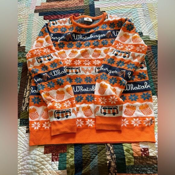 WHATABURGER Ugly Christmas Sweater Size L - Picture 11 of 12